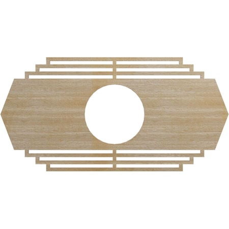Ekena Millwork Chrysler Wood Fretwork Pierced Ceiling Medallion, Hickory, 24"W x 12"H x 6 1/4"ID x 3/8"T CMWP24X12X0375CSHI
